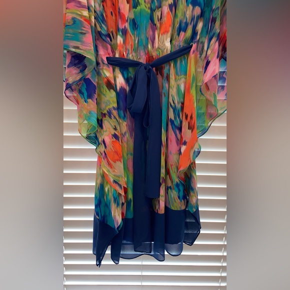 NEW designer multicolored flowy dress (knee length) - Picture 4 of 7